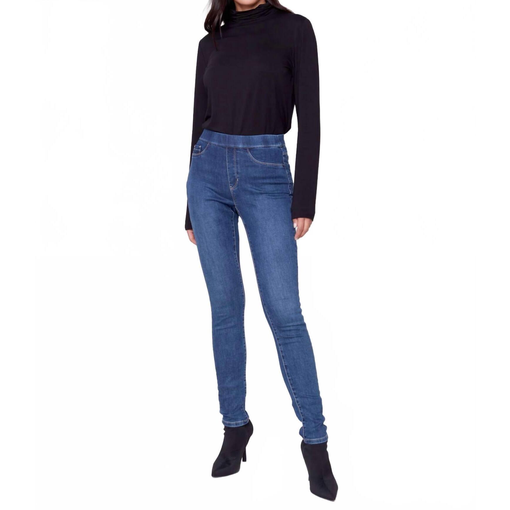 New Charlie B Denim Pull-On Pants In Indigo
